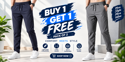 Men’s Track Pants Pack of 2 + Buy 1 Get 1 FREE